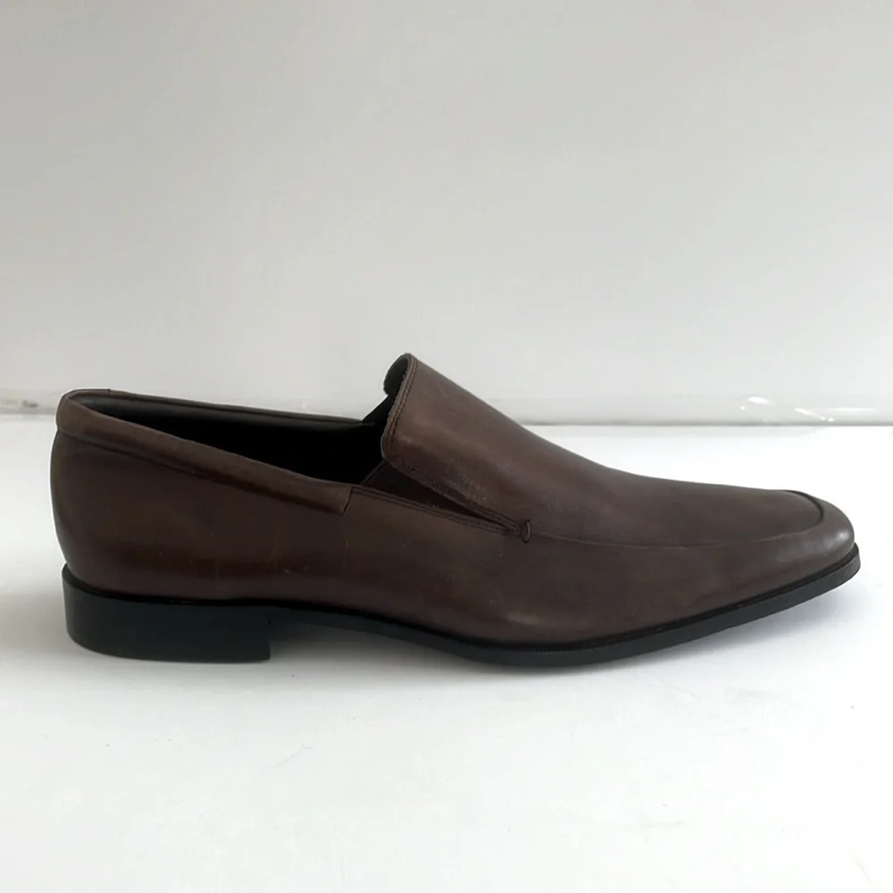 Gordon Rush $245 Men’s Elliot Brown Leather Slip On Dress Shoes Size 13 New - Picture 7 of 10